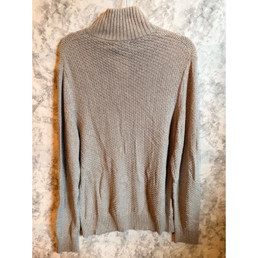 Banana Republic‎ Men Beige Textured Knit Mock Neck Button Pullover Sweater L NWT - Picture 2 of 6